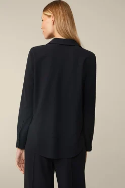 Wollcrepe-Hemdbluse In