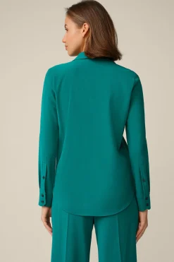 Wollcrepe-Hemdbluse In