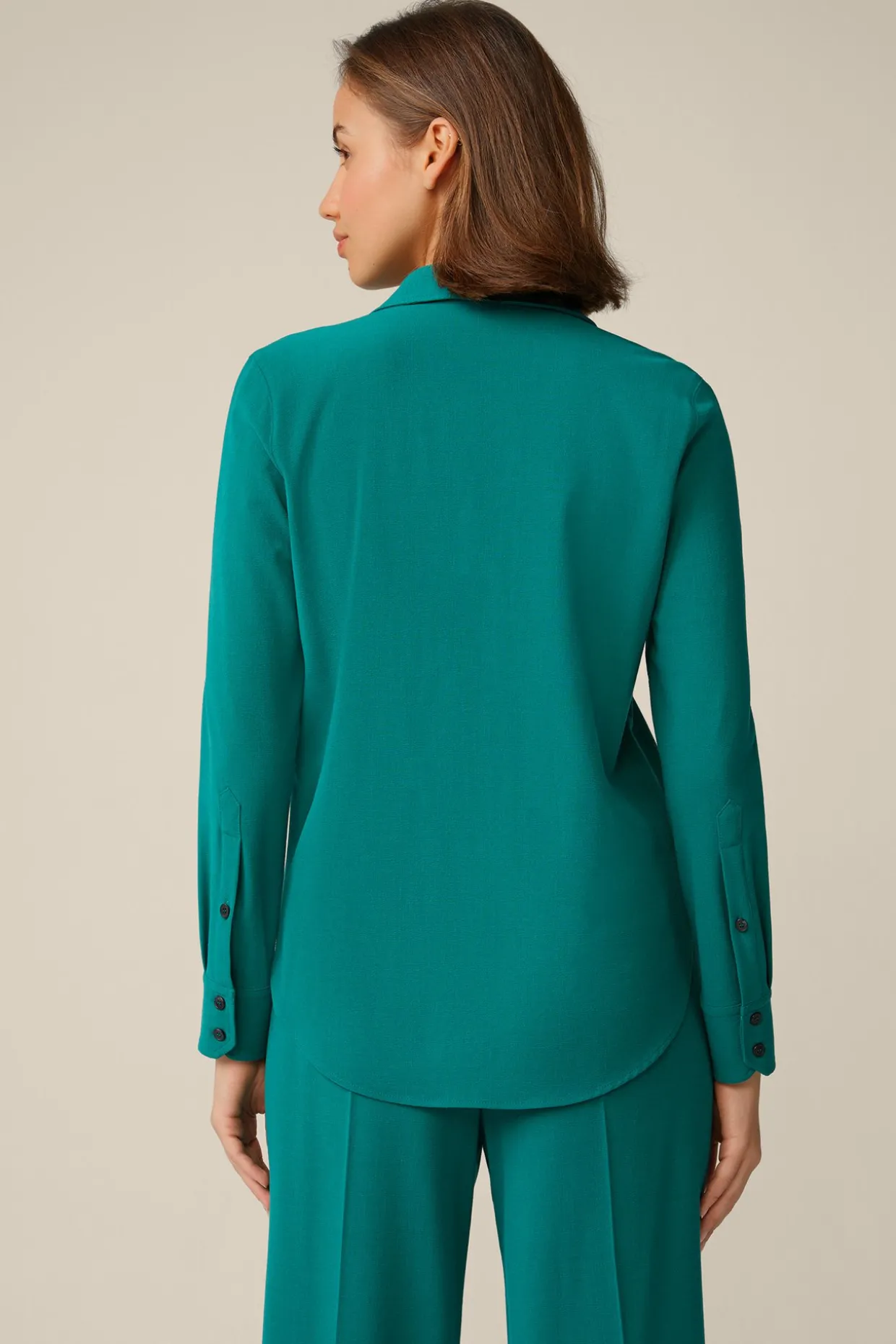 Wollcrepe-Hemdbluse In