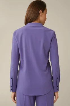 Wollcrepe-Hemdbluse In