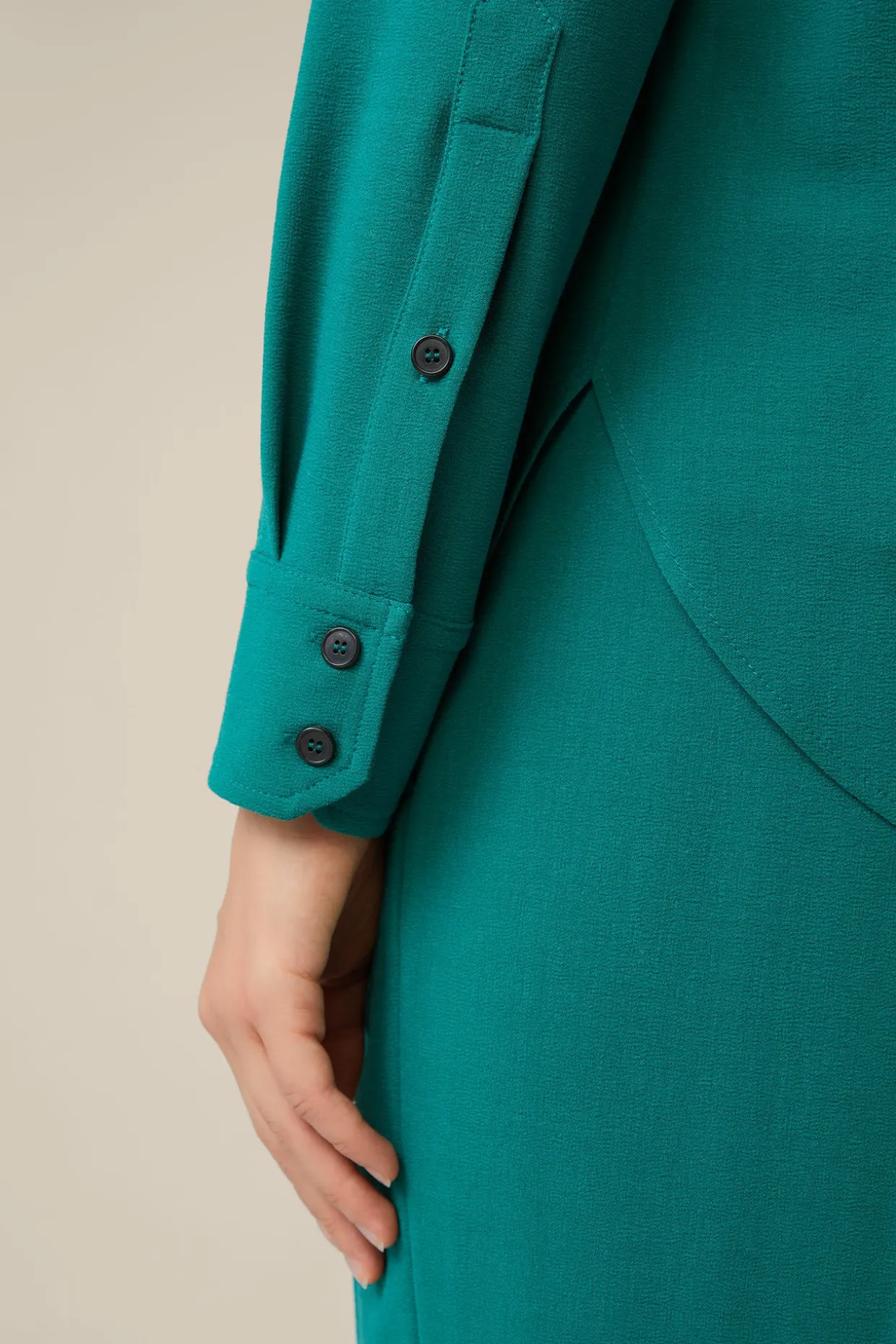 Wollcrepe-Hemdbluse In