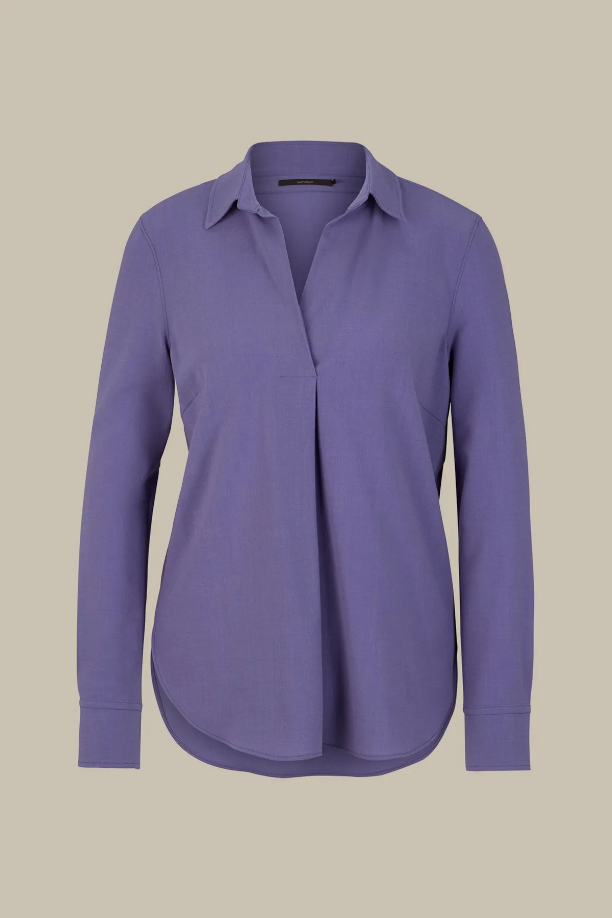 Wollcrepe-Hemdbluse In