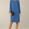 Wollcrepe-Kleid In
