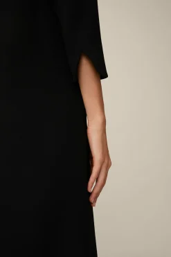 Wollcrepe-Kleid In