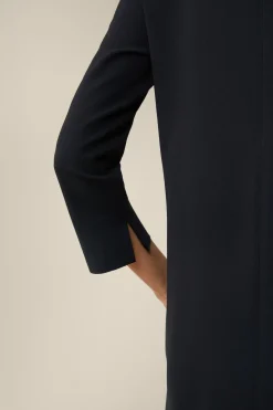 Wollcrepe-Kleid In