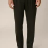 Wolljersey-Baukasten-Hose Floro Mit Bundfalte In Olive