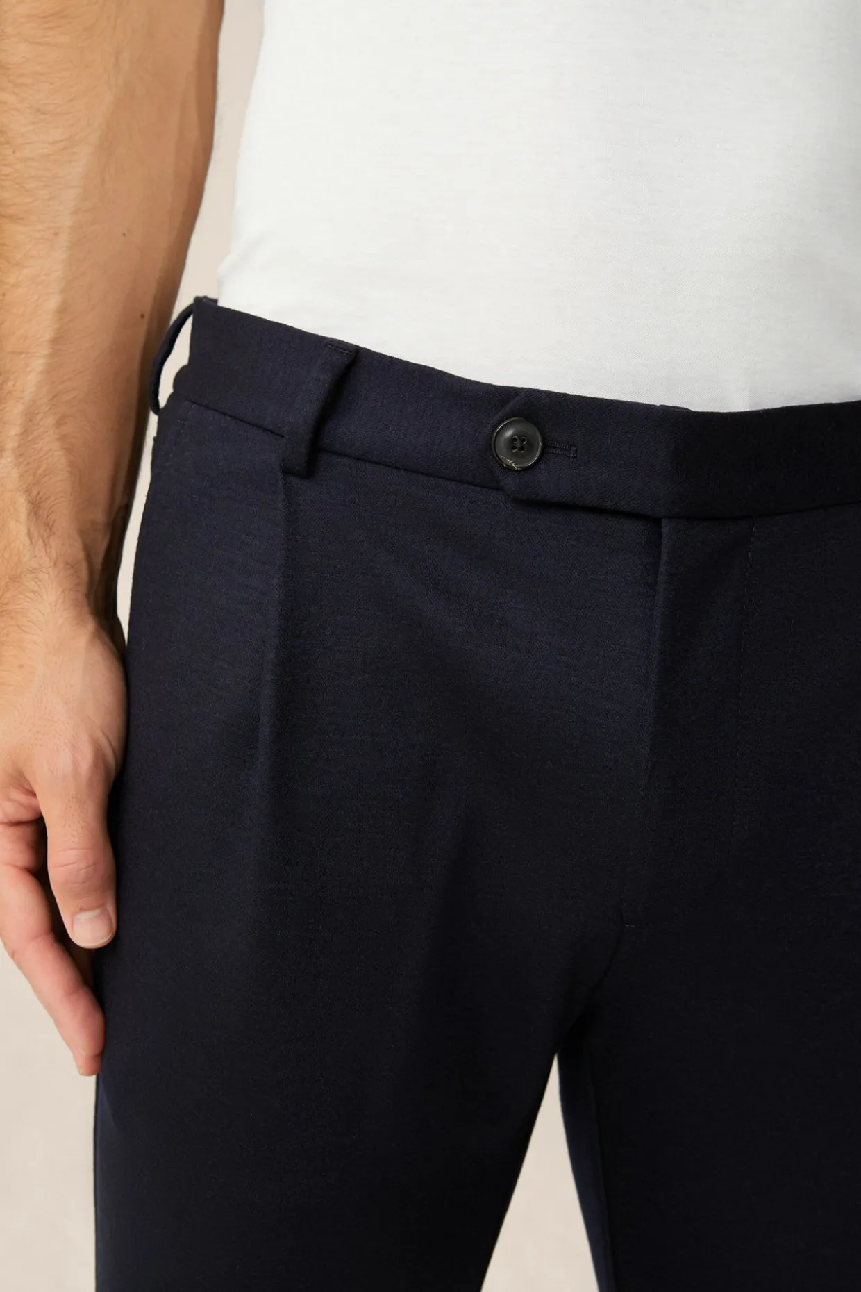 Wolljersey-Baukasten-Hose Floro Mit Bundfalte In