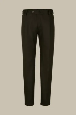 Wolljersey-Baukasten-Hose Floro Mit Bundfalte In Olive