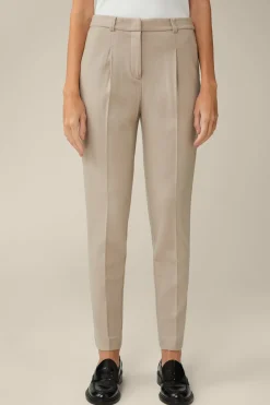 Wolljersey-Bundfalten-Hose In