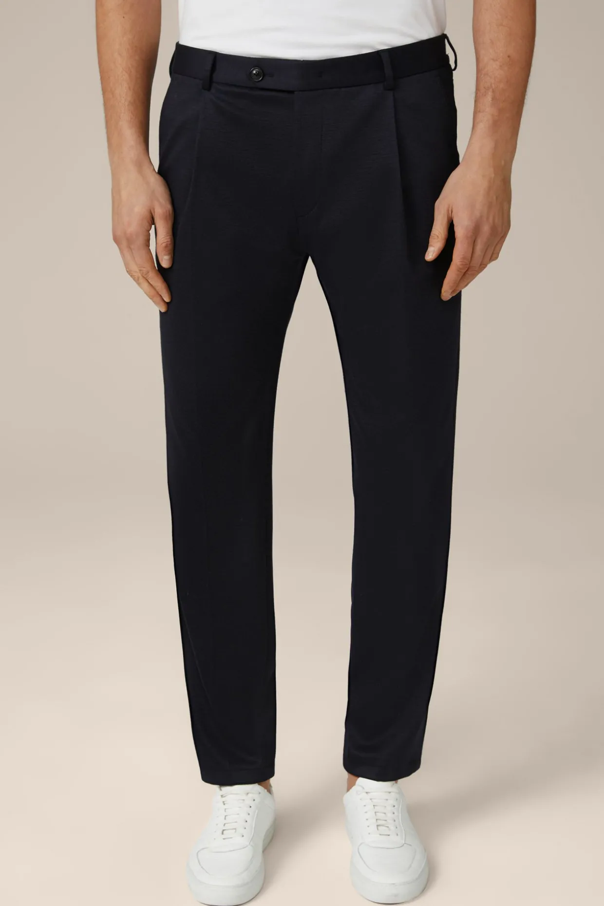 Wolljersey-Bundfaltenhose Floro In