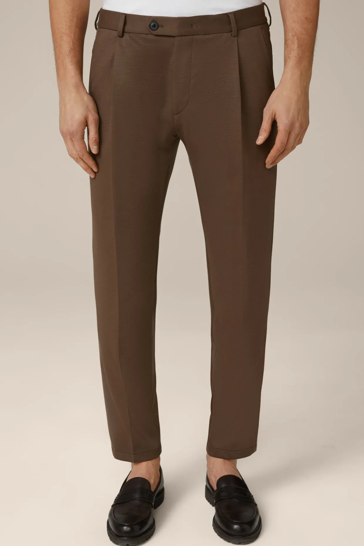 Wolljersey-Bundfaltenhose Floro In