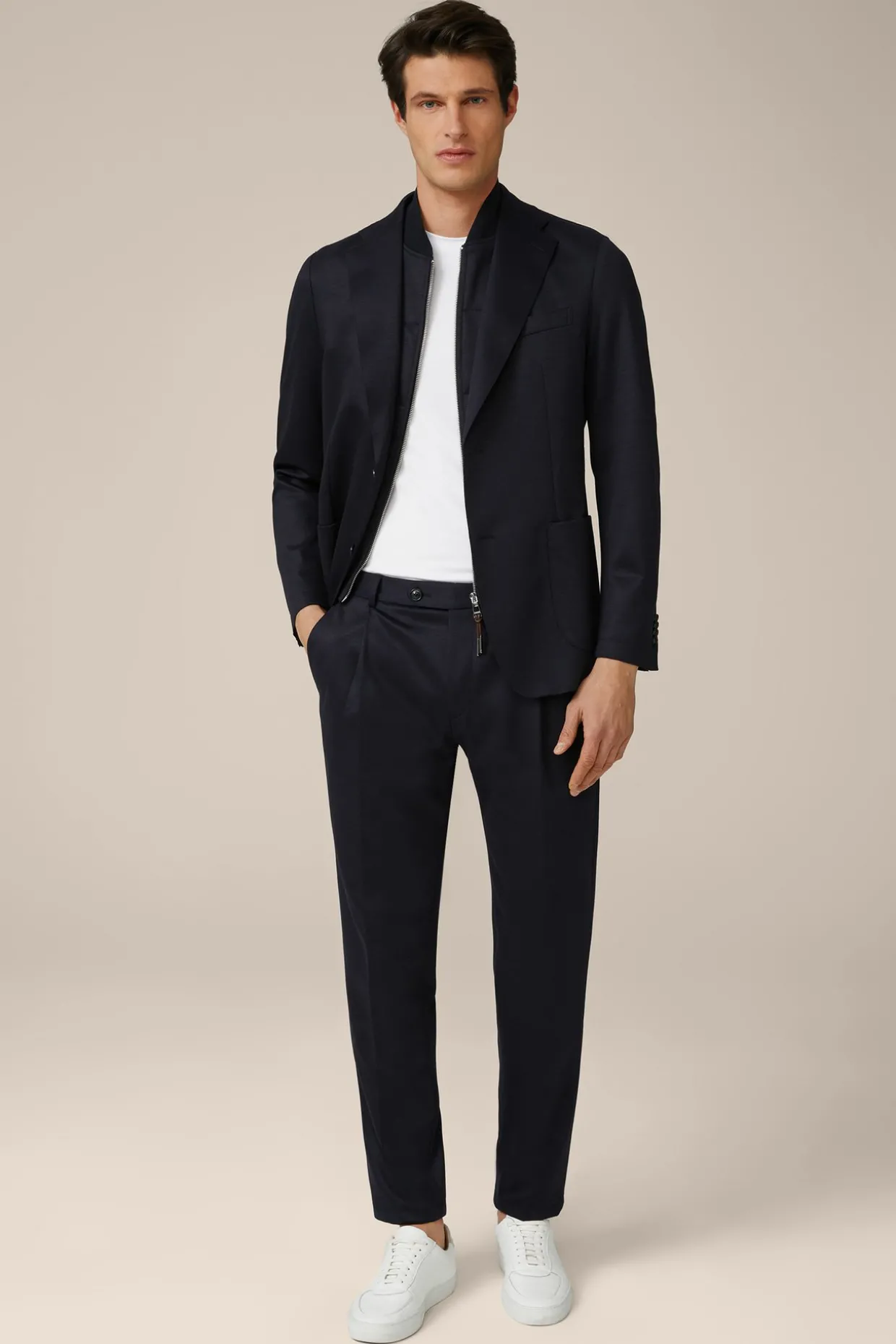 Wolljersey-Bundfaltenhose Floro In