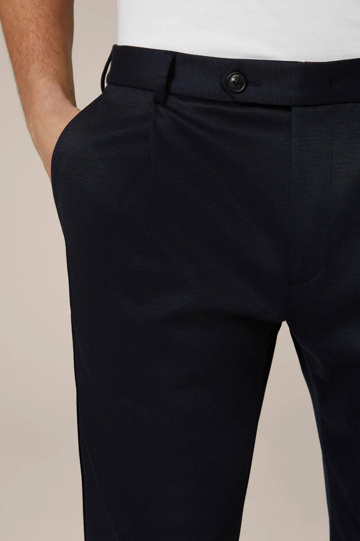 Wolljersey-Bundfaltenhose Floro In