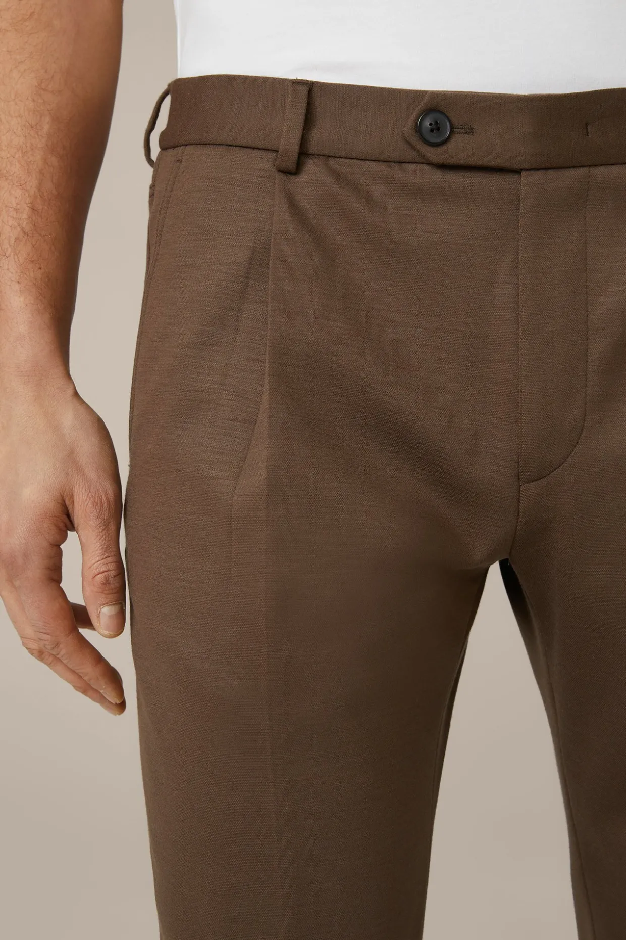 Wolljersey-Bundfaltenhose Floro In