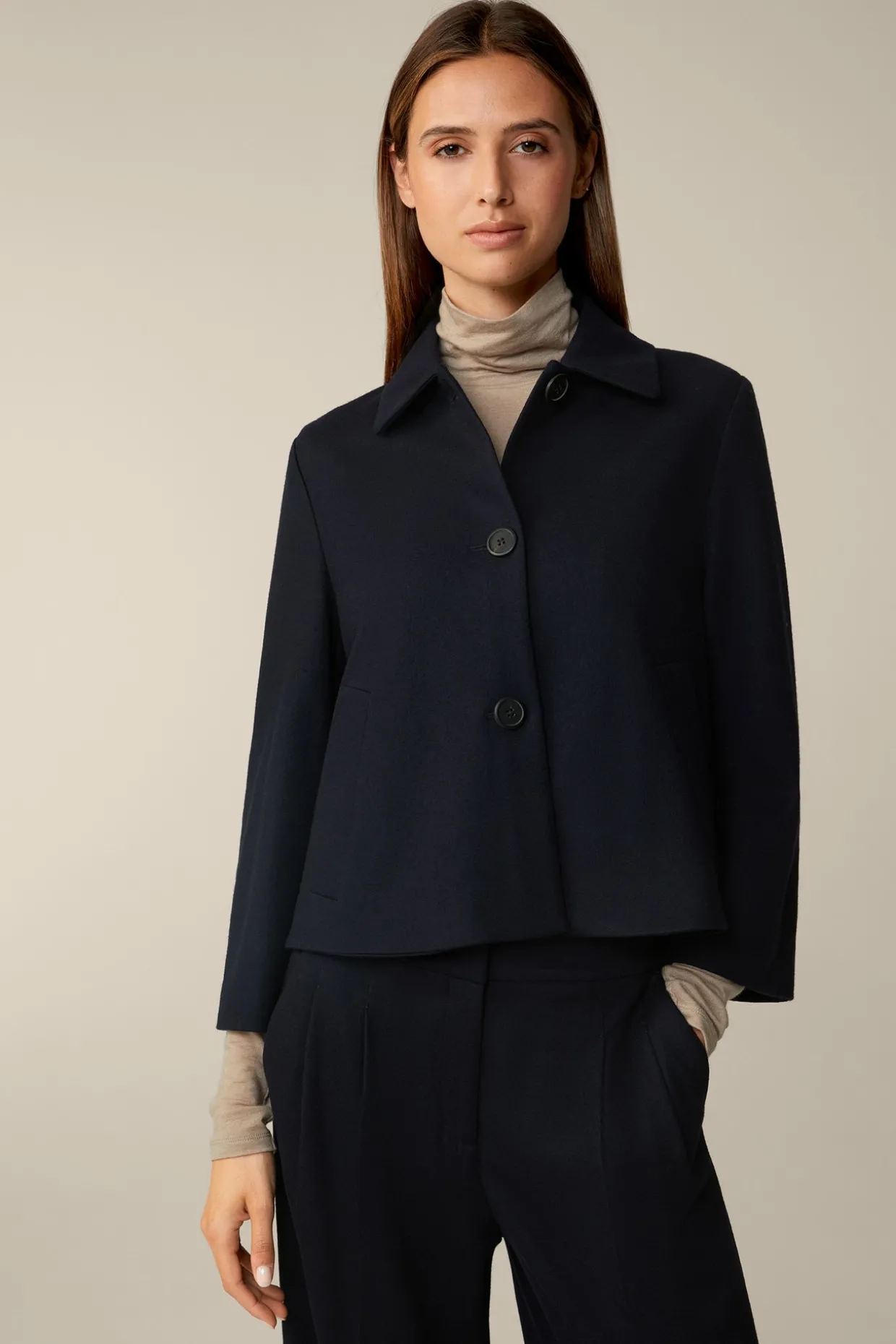 Wolljersey-Kurz-Blazer In