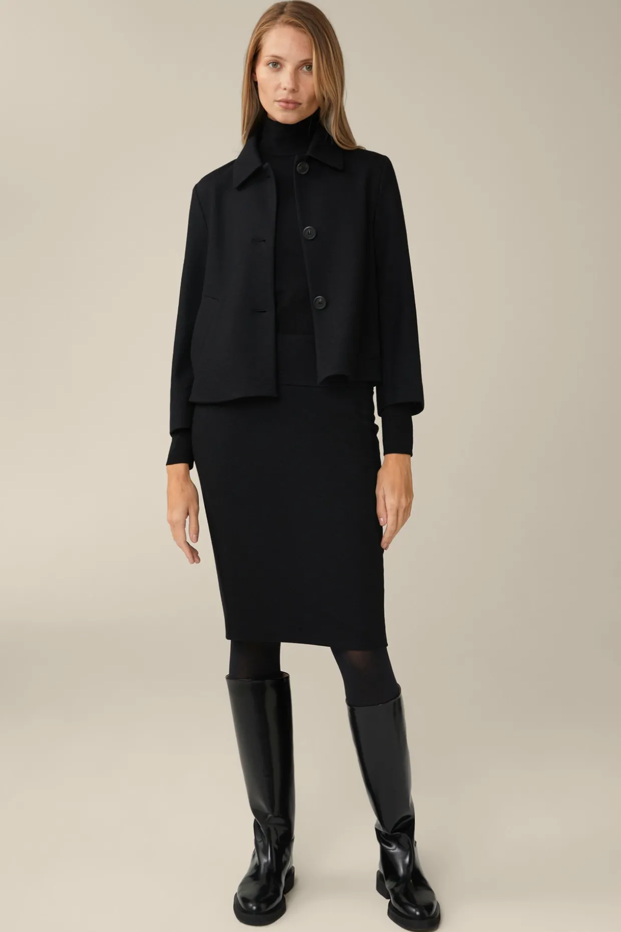 Wolljersey-Kurz-Blazer In