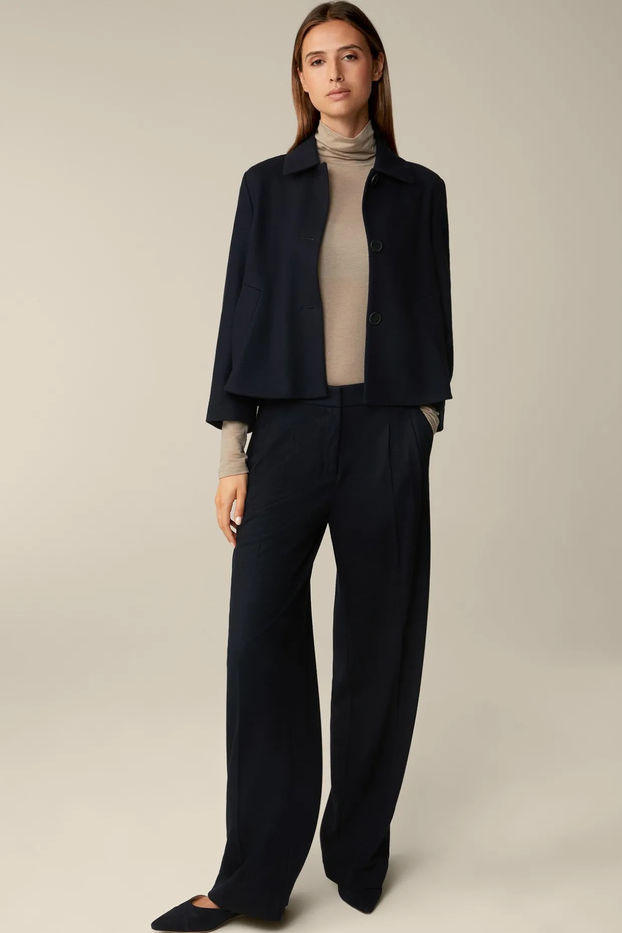 Wolljersey-Kurz-Blazer In