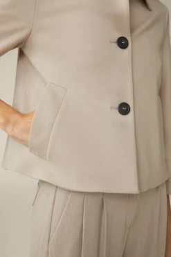 Wolljersey-Kurz-Blazer In