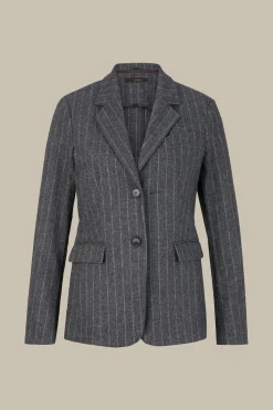 Wollmix-Blazer Mit Kreidestreifen In