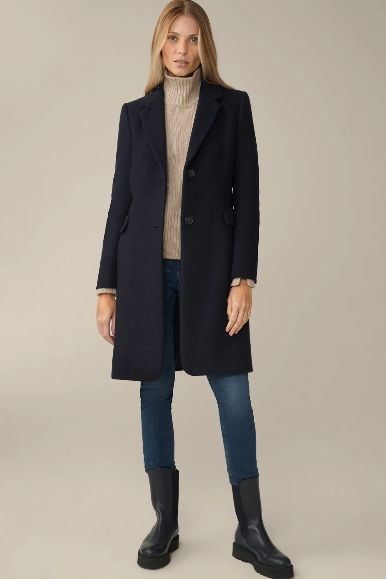 Wollmix-Blazer-Mantel In