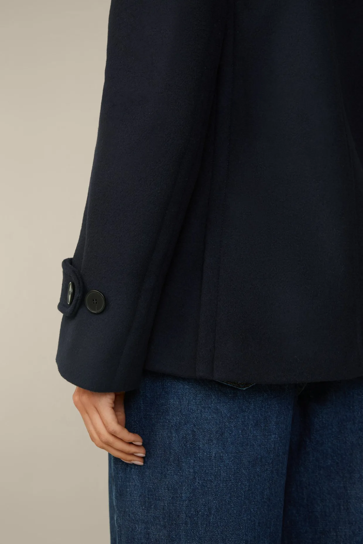 Wollmix-Caban-Jacke In