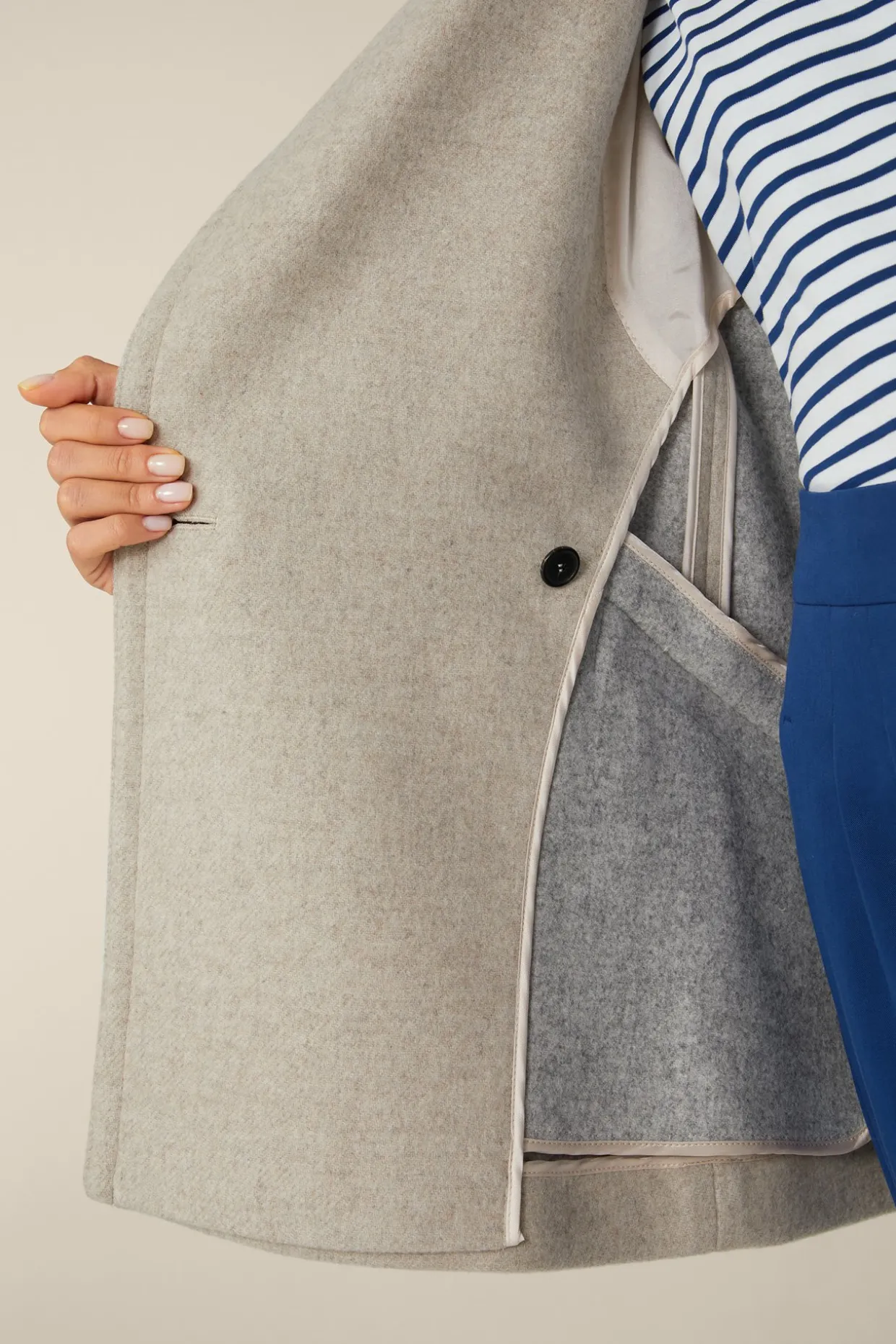Wollmix-Caban-Jacke In