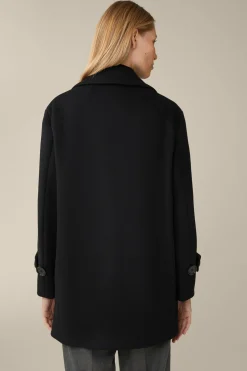 Wollmix-Caban-Jacke Mit Breitem Revers In
