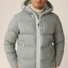 Wollmix-Cashmere-Daunen-Jacke Glorenza Gesteppt In Grau-Beige Meliert