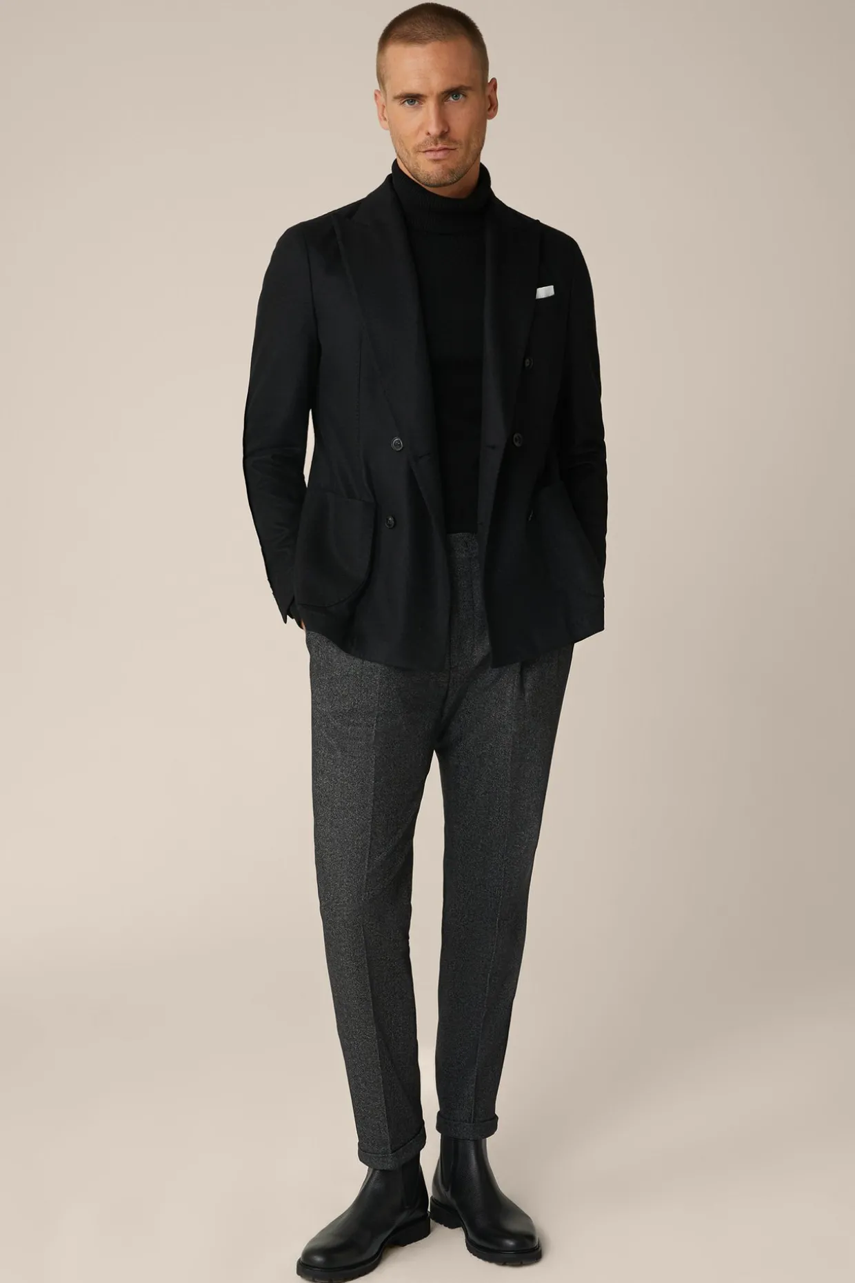 Wollmix-Cashmere-Hose Serpo Mit Bundfalte In