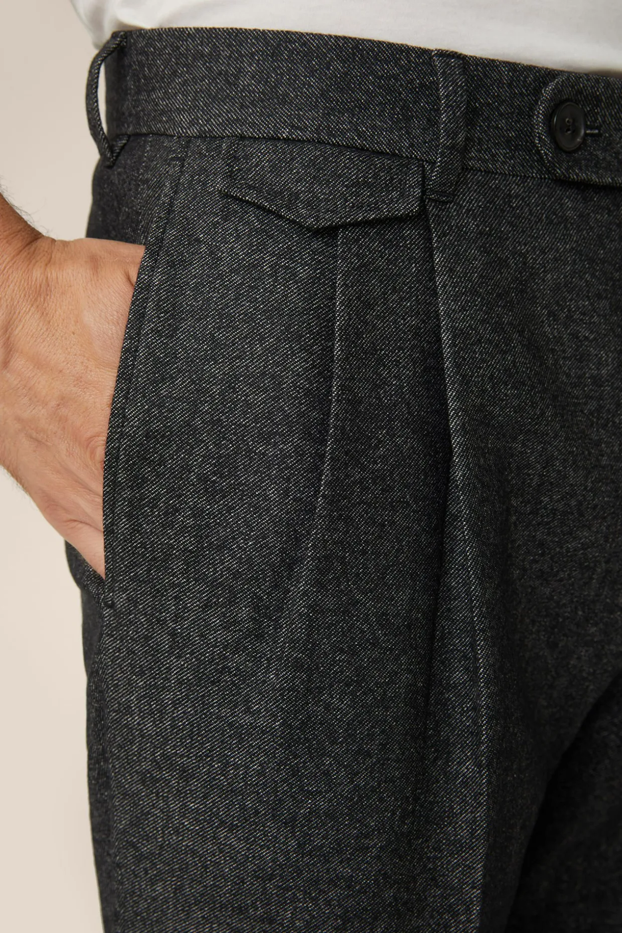 Wollmix-Cashmere-Hose Serpo Mit Bundfalte In