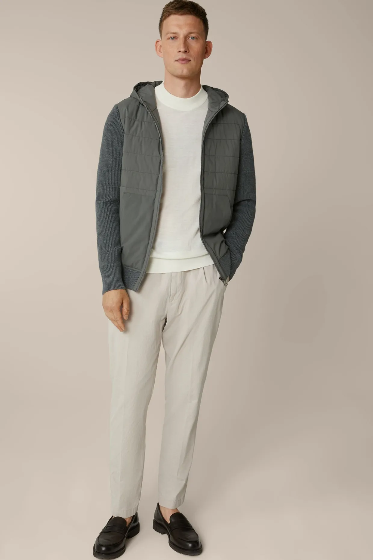 Wollmix-Kapuzenjacke Nelio Mit Steppung In