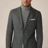 Wollmix-Sakko Giro Mit Cashmere In Fischgrat Schwarz-Grau