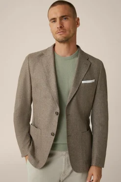 Wollmix-Sakko Giro Mit Cashmere In Fischgrat