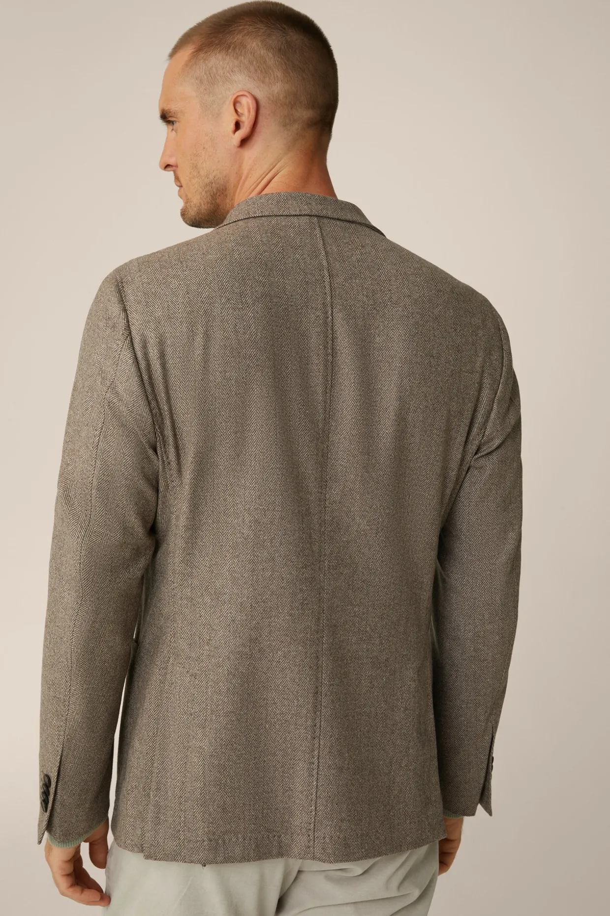 Wollmix-Sakko Giro Mit Cashmere In Fischgrat
