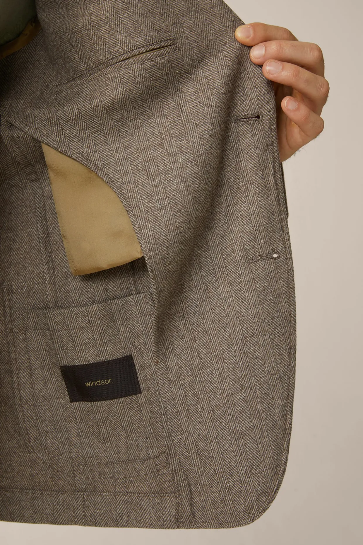 Wollmix-Sakko Giro Mit Cashmere In Fischgrat