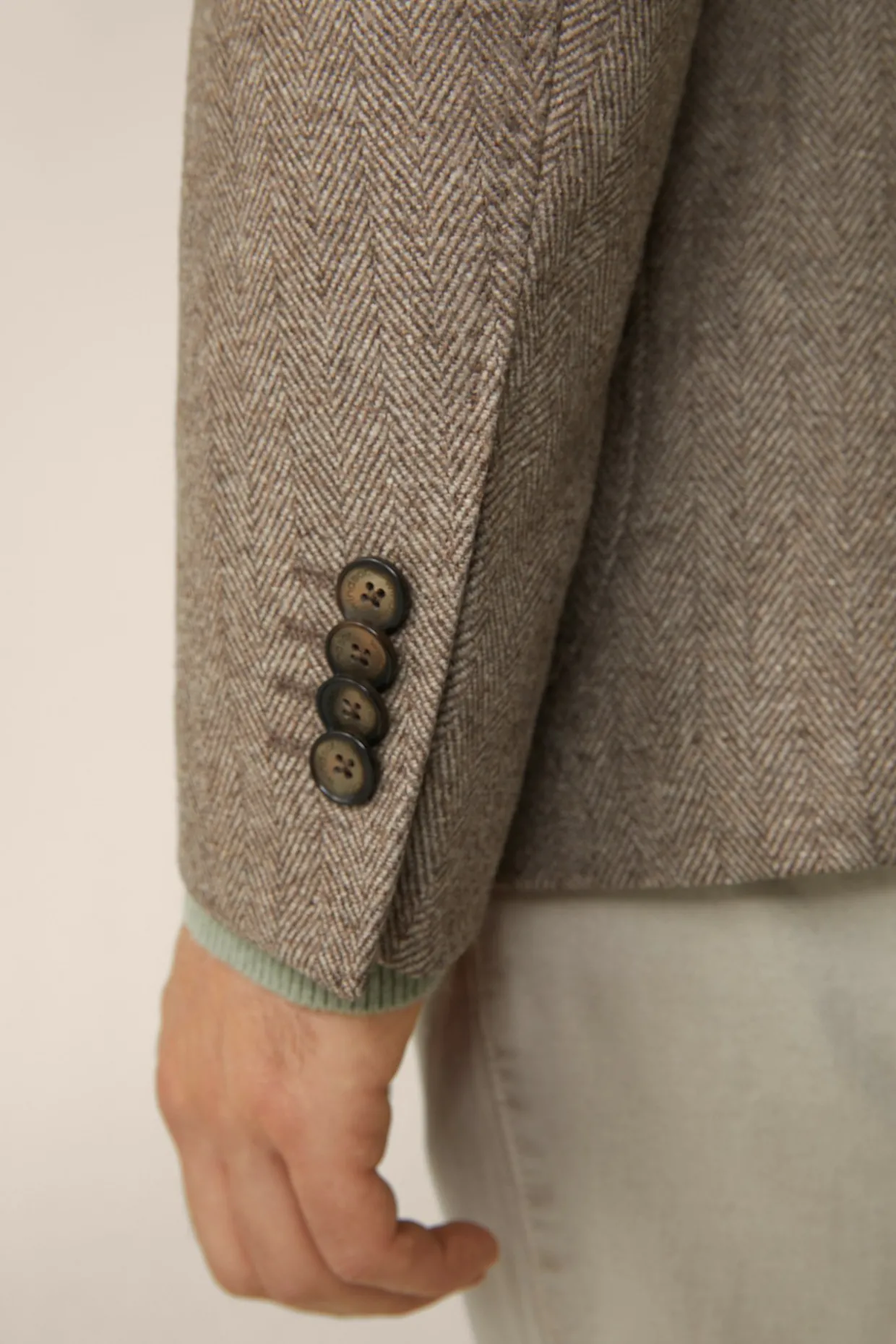 Wollmix-Sakko Giro Mit Cashmere In Fischgrat