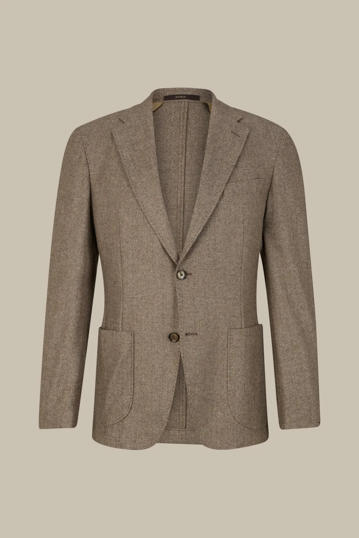 Wollmix-Sakko Giro Mit Cashmere In Fischgrat
