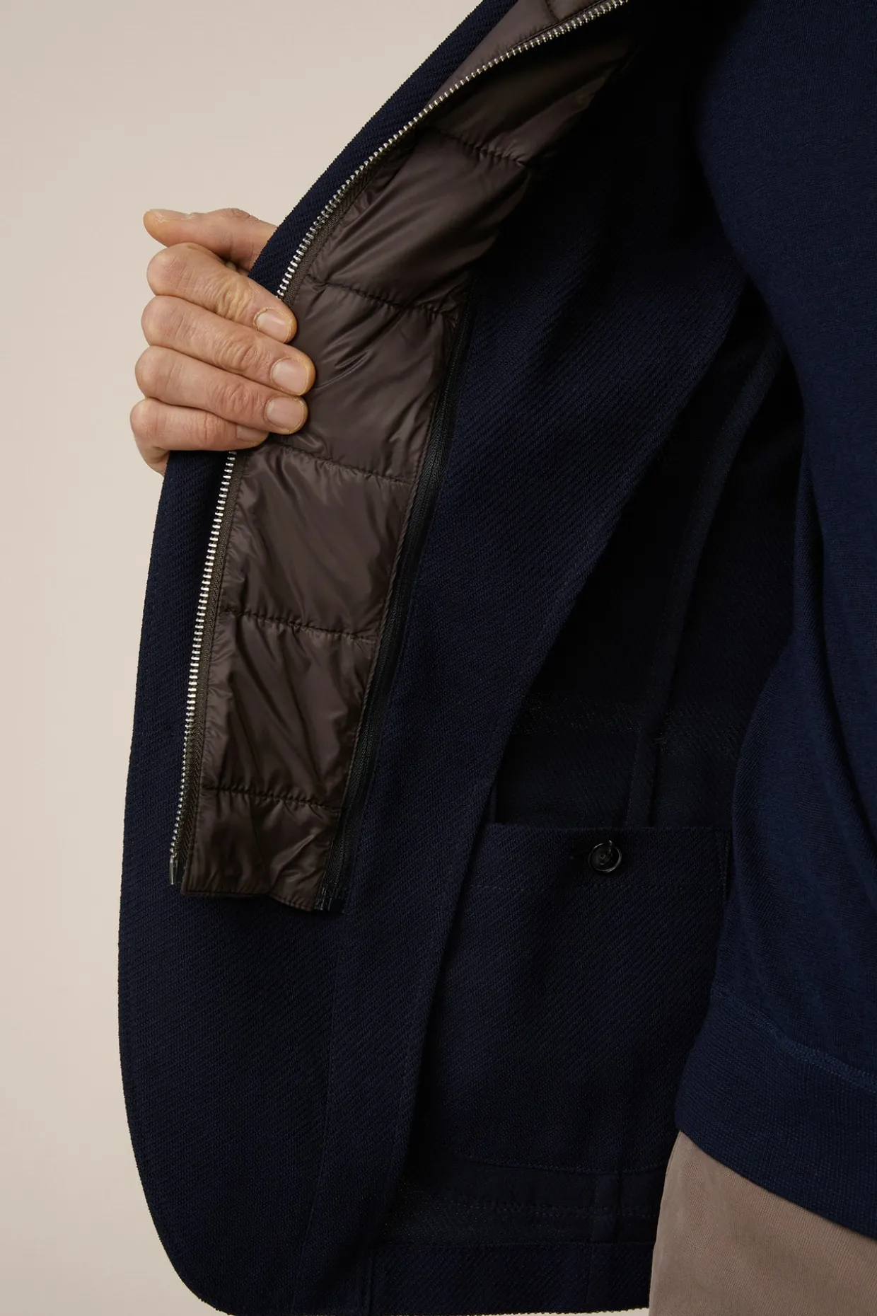 Wollmix-Sakko Triest In Navy Strukturiert