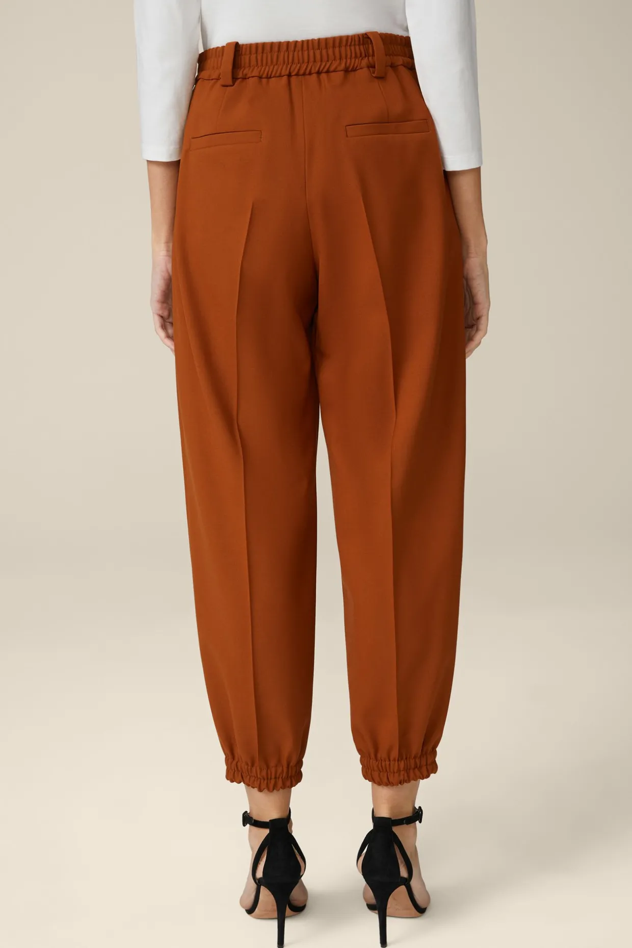Wollstretch-Hose Im Jogger-Stil In