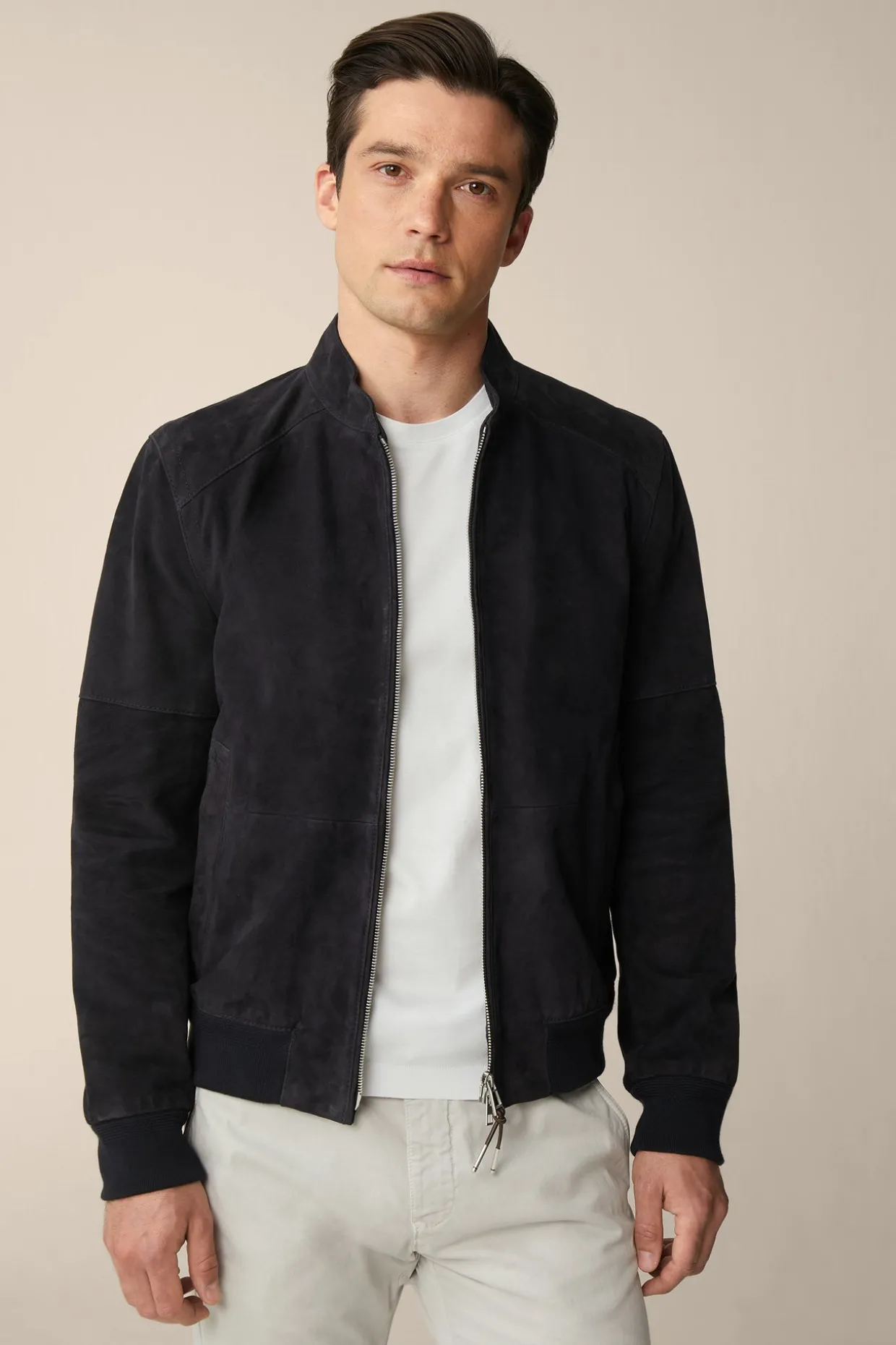 Ziegenvelours-Leder-Blouson Borello In