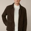 Ziegenvelours-Leder-Blouson Montagnana Mit Umlegekragen In
