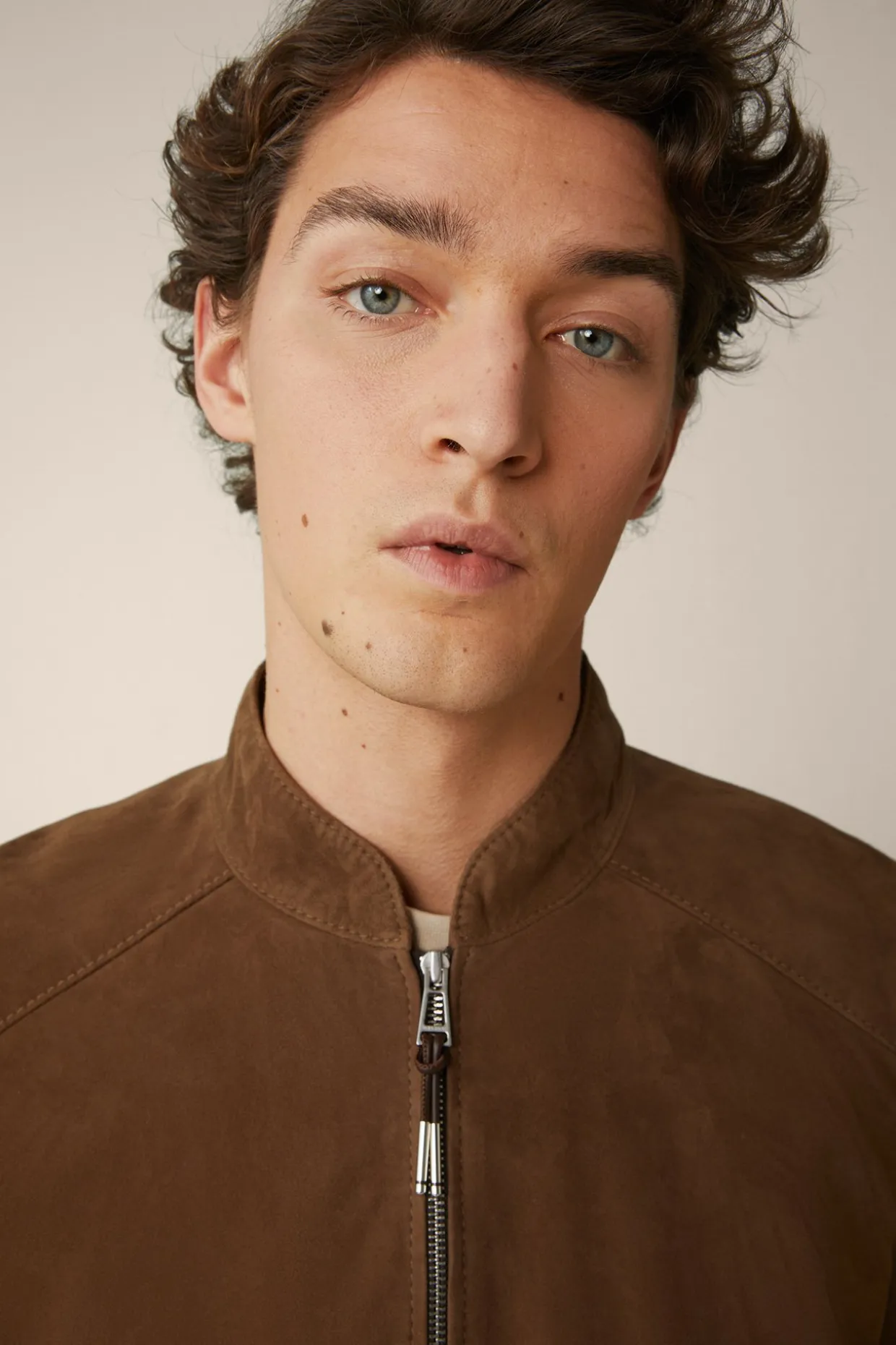 Ziegenvelours-Leder-Blouson Borello In