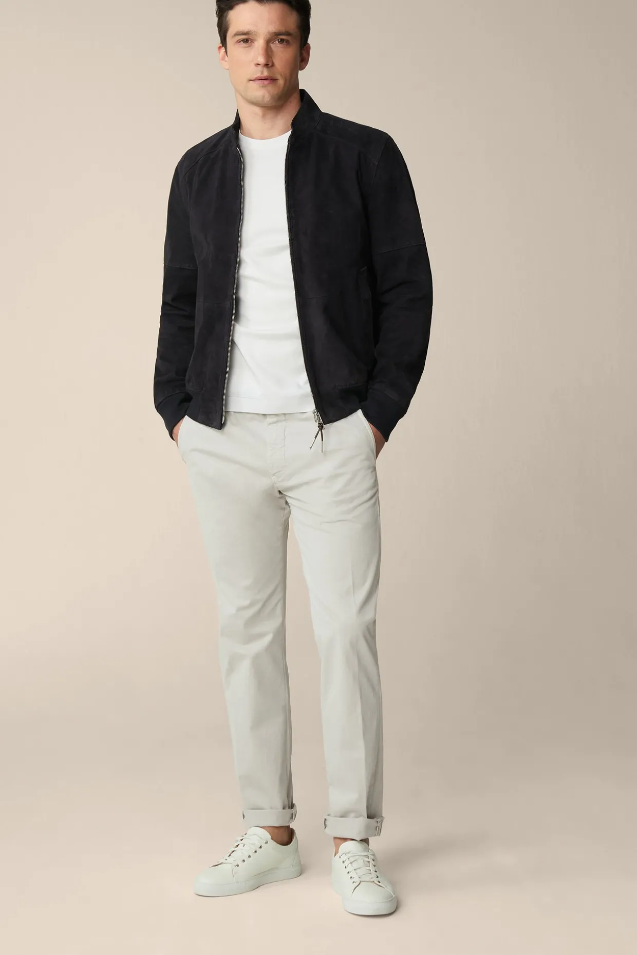 Ziegenvelours-Leder-Blouson Borello In