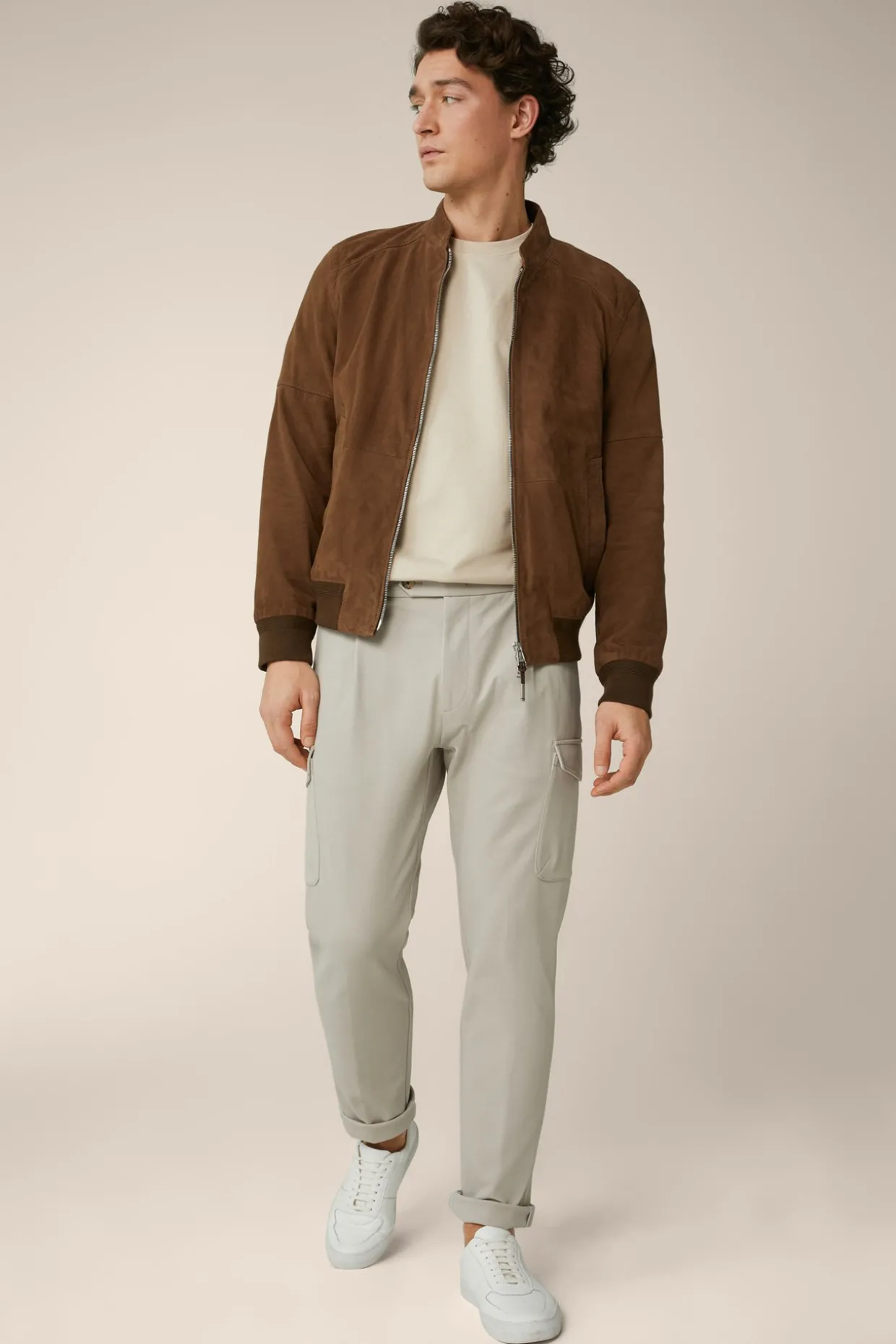 Ziegenvelours-Leder-Blouson Borello In