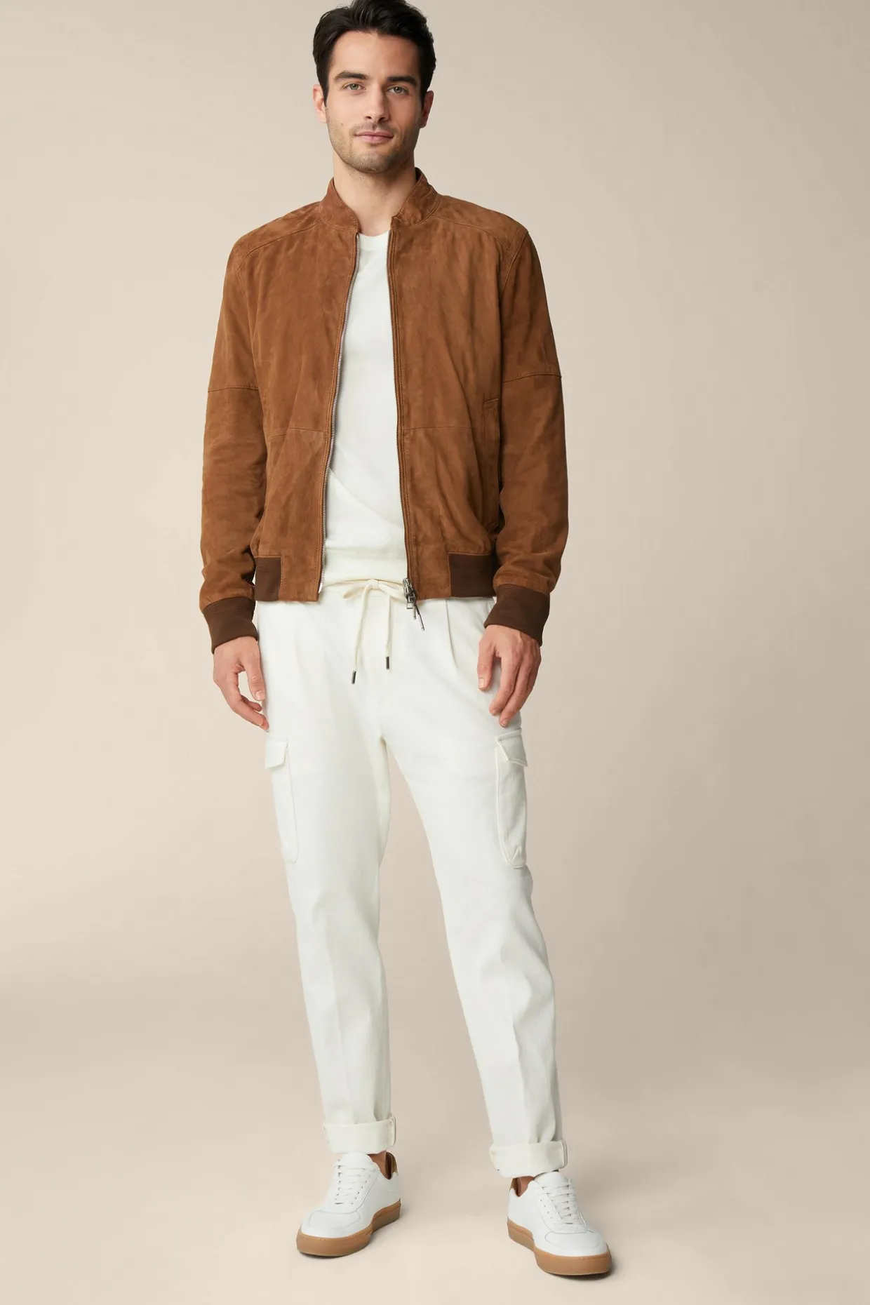 Ziegenvelours-Leder-Blouson Borello In