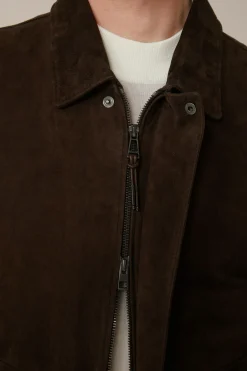 Ziegenvelours-Leder-Blouson Montagnana Mit Umlegekragen In