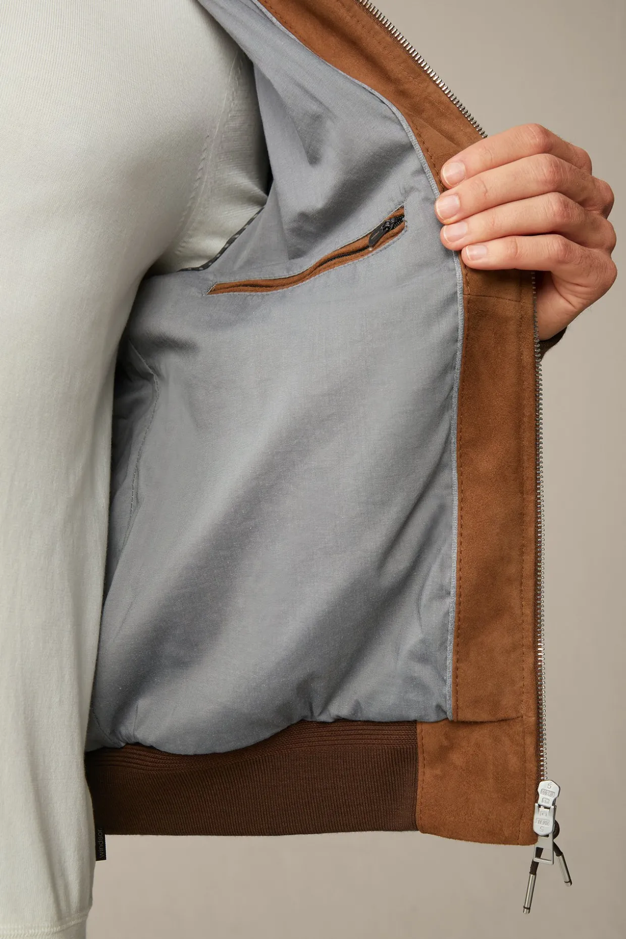 Ziegenvelours-Leder-Blouson Borello In