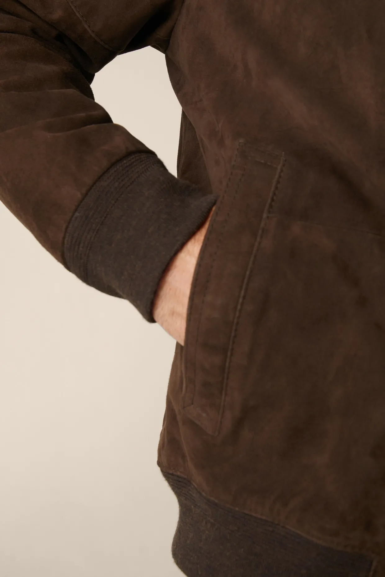 Ziegenvelours-Leder-Blouson Borello In