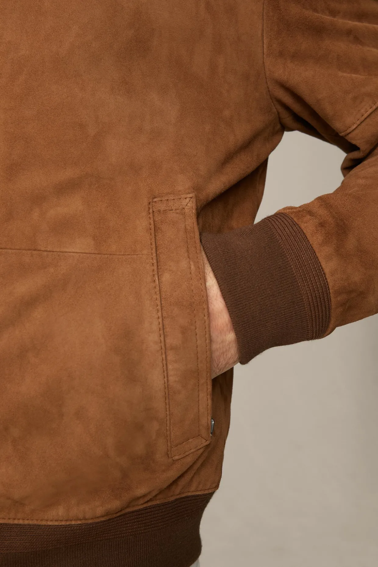 Ziegenvelours-Leder-Blouson Borello In