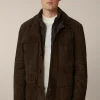 Ziegenvelours-Leder-Fieldjacket Alvaroin Mit Umlegekragen In